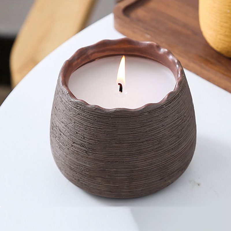 Customized wholesale ceramic candle holder vessel with different sizes and shapes for home decor